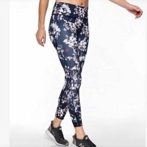 Athleta Challenge Bloom 7/8 Tight Leggings Midnight Madness Black M Yoga Pilates
